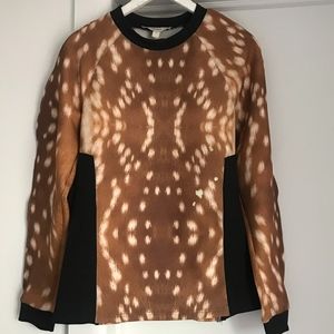 As NEW! CAMEO Deer Print Neoprene Long Sleeve Top